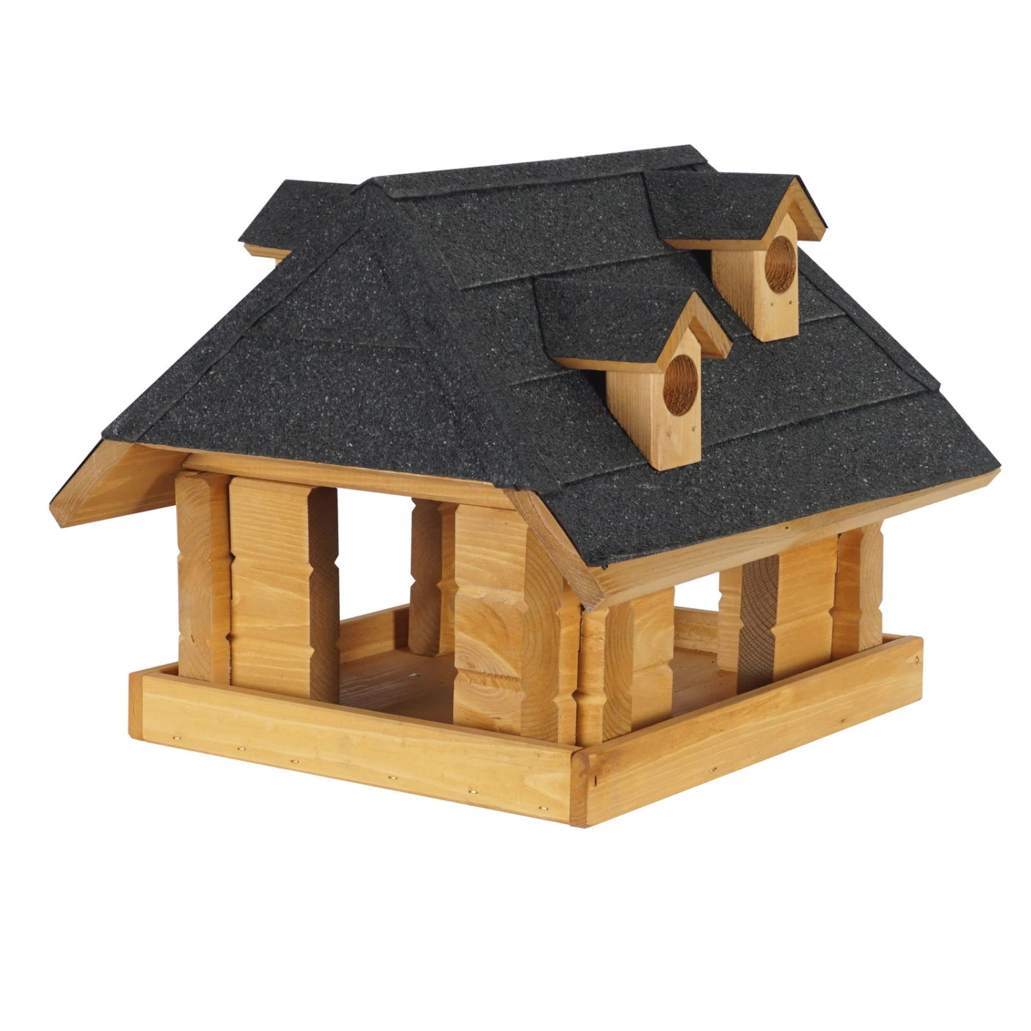 Vogelfutterhaus, Natur, Kiefernholz, 39 X 38 X H 33 Cm 3 Vogelfutterhaus, Natur, Kiefernholz, 39 X 38 X H 33 Cm