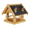 Vogelfutterhaus, Natur, Kiefernholz, 38 X 38 X H 39 Cm -Garten Atmos Verkaufsgeschäft 0910101515 Vogelfutterhaus aus Kiefernholz gebeizt 110459