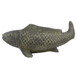Fisch Geschnitzt, Grau, Gefärbt, Steinguss, 16 X 40 X 13 Cm -Garten Atmos Verkaufsgeschäft 0980305689 Fisch 40cm Stein geschnitzt 5 100486