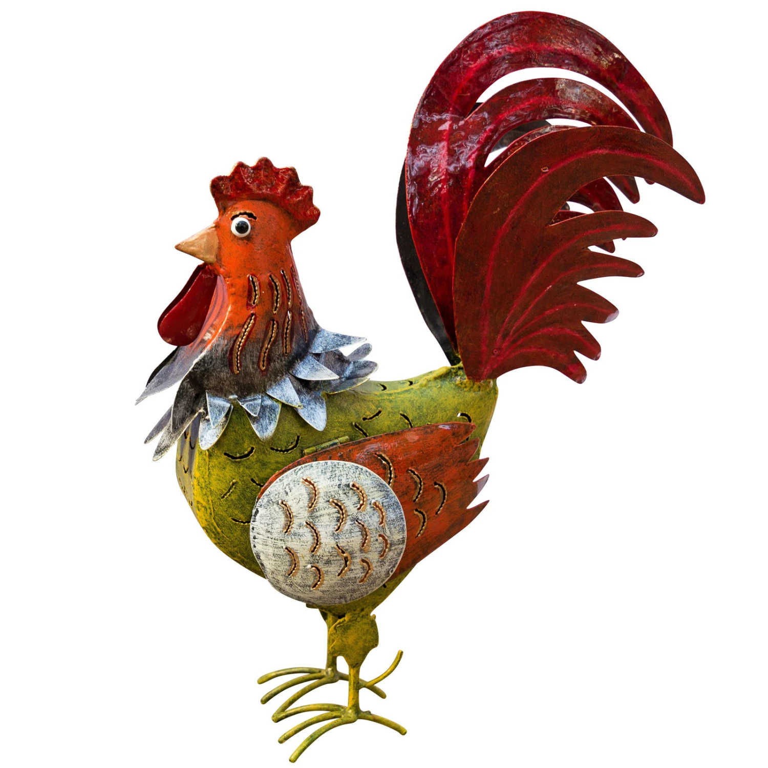 Kölle Hahn Erich, Grün-orange-rot, 39 X 14 X 34 Cm, Handgefertigt, Langlebig 3 Kölle Hahn Erich, Grün-orange-rot, 39 X 14 X 34 Cm, Handgefertigt, Langlebig