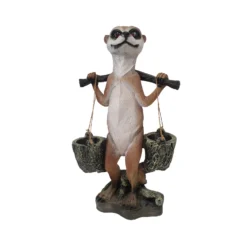 Dekofigur Erdmännchen-Wasserträger, Braun, 61 X 35 X 19 Cm