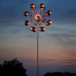 Solarwindrad Venti, Integrierte Solar Glaskugeln, Höhe 130 Cm -Garten Atmos Verkaufsgeschäft 0980403912 Windrad Venti 64772