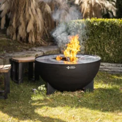 Edelstahl-Feuerstelle 'TRIA', Schwarz, 100 X 55 X 100 Cm -Garten Atmos Verkaufsgeschäft 3920100753 Feuerstelle TRIA schwarz 2 110905