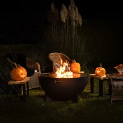 Edelstahl-Feuerstelle 'TRIA', Schwarz, 100 X 55 X 100 Cm -Garten Atmos Verkaufsgeschäft 3920100753 Feuerstelle TRIA schwarz ca100x55x100cm 9 125239